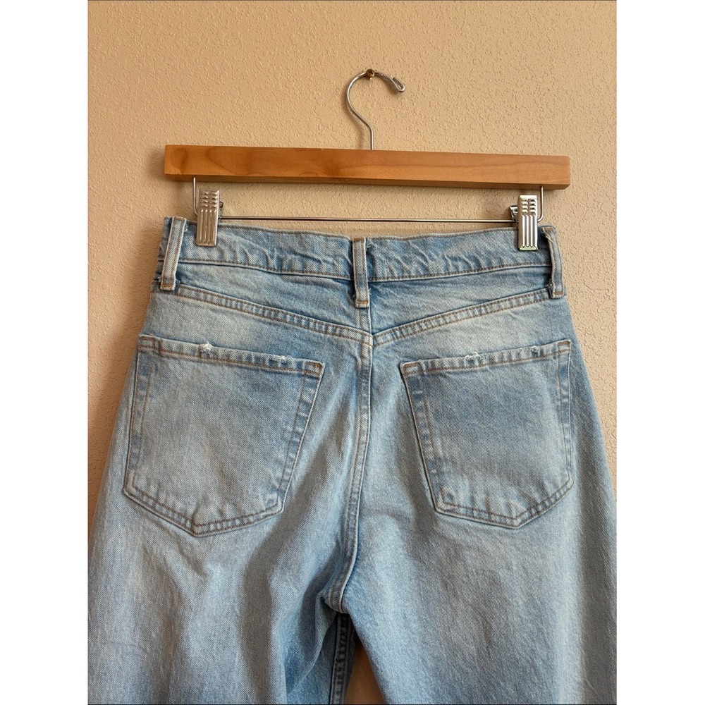 ZARA Size 4 Light Wash Wide Leg Tapered High Waisted Jeans Baggy Slouchy‎ - Picture 8 of 10